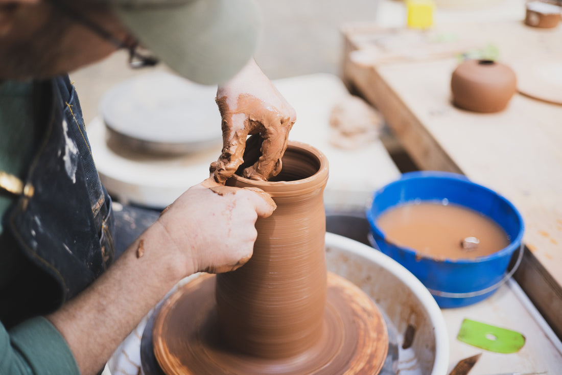 Take intro to throwing at the wheel in tao of clay ceramics studio in San Diego