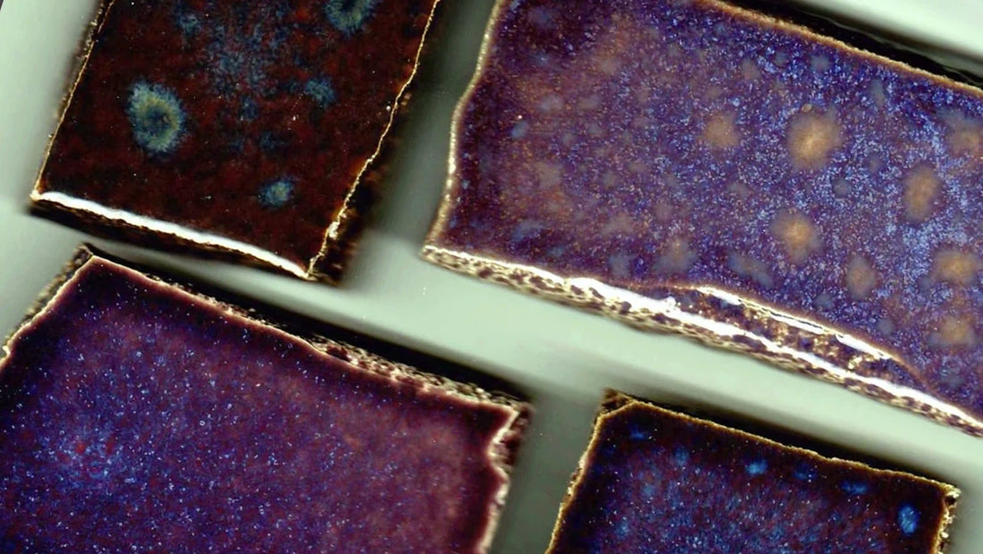 Oil spot glaze test tiles. Tao of Clay San Diego Barrio Logan Ceramics Studio. 