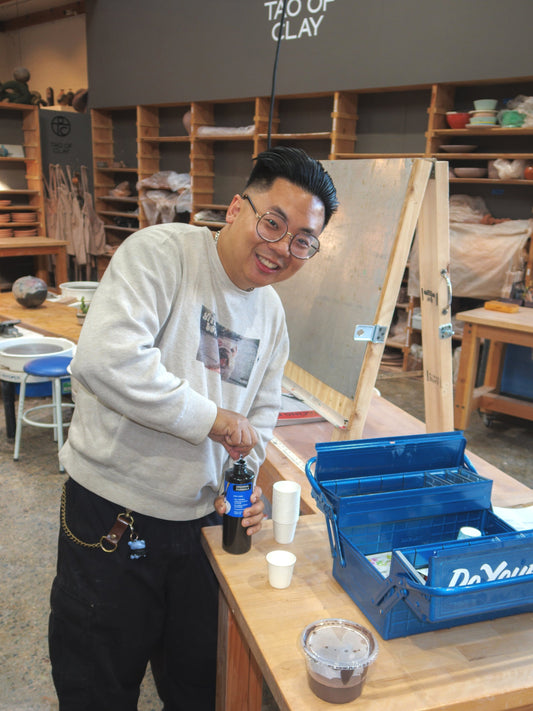 Sign Painted Ceramic Plates with Koy Suntichotinun